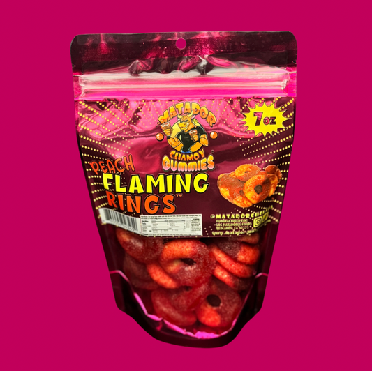 Matador Chamoy Gummies Peach Flaming Rings