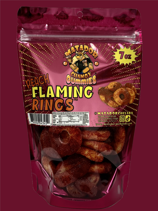 Matador Chamoy Gummies Peach Flaming Rings