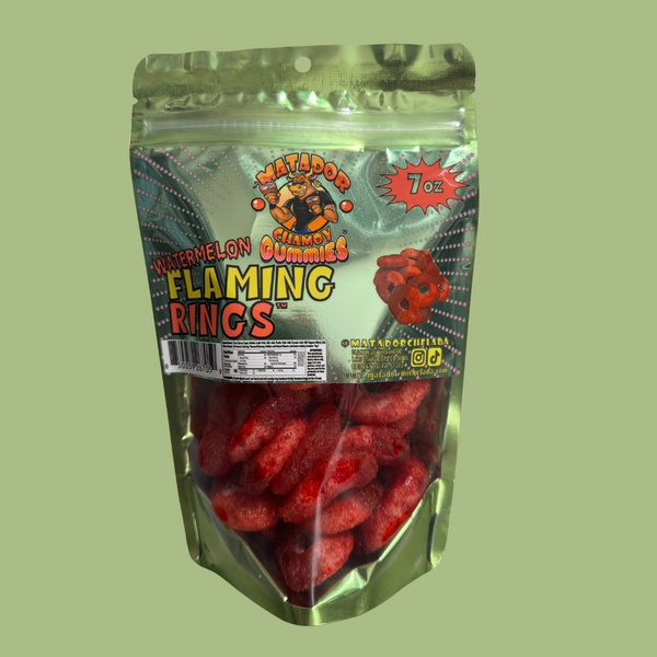 Matador Chamoy Gummies Watermelon Flaming Rings – Matador Michelada