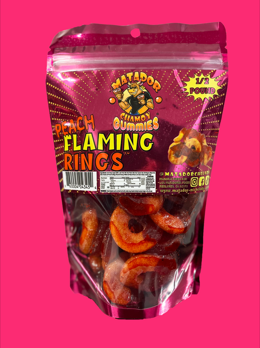 Matador Chamoy Gummies Peach Flaming Rings